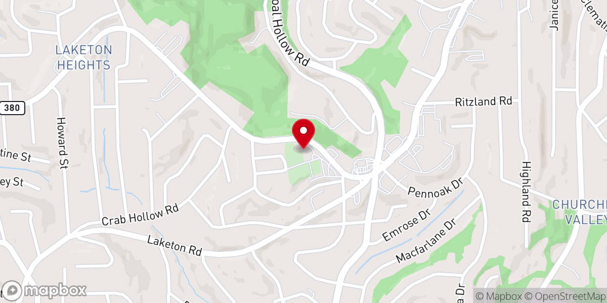 Map showing location of Hebron United Presbyterian Church