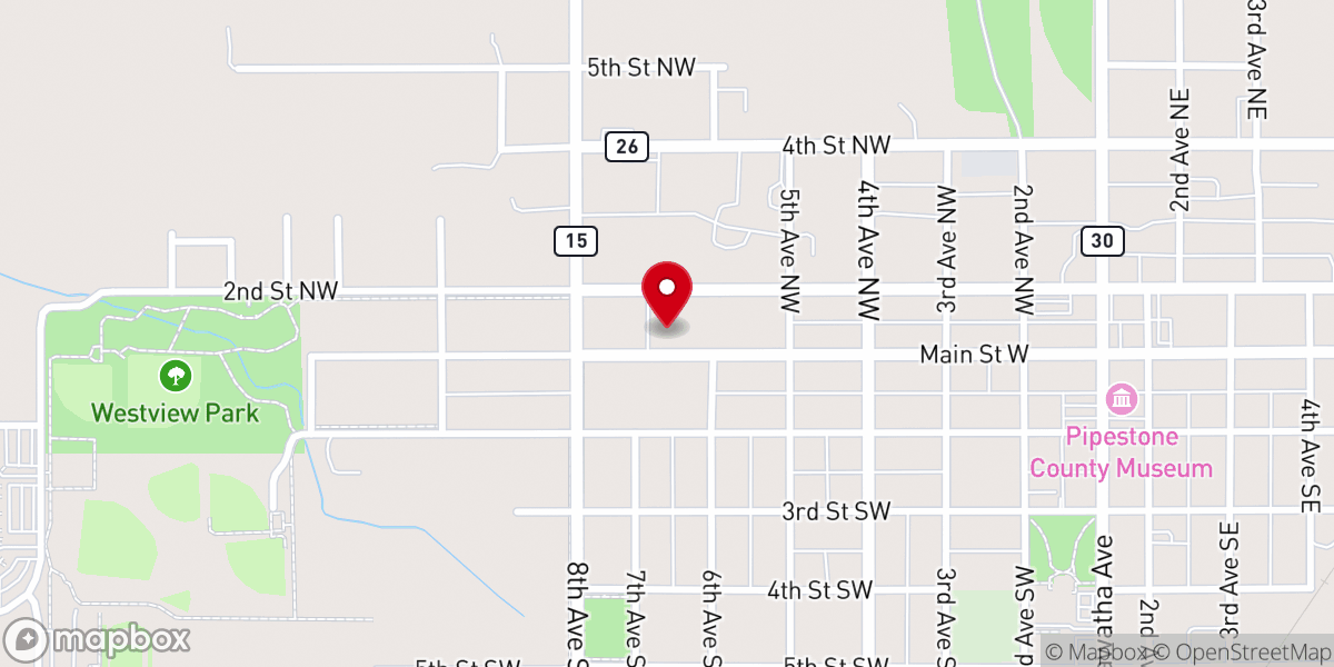 Map showing location of St Paul Lutheran Church