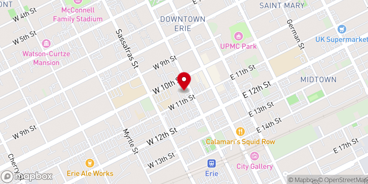 Map showing location of Saint Paul's Church | Erie