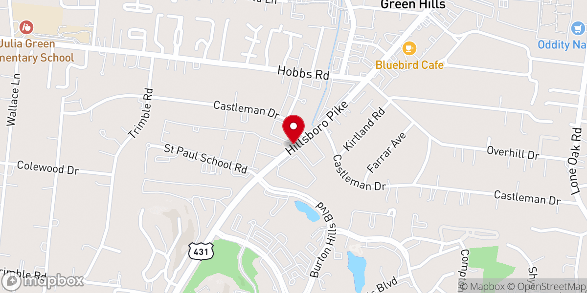 Map showing location of Green Hills Community Church