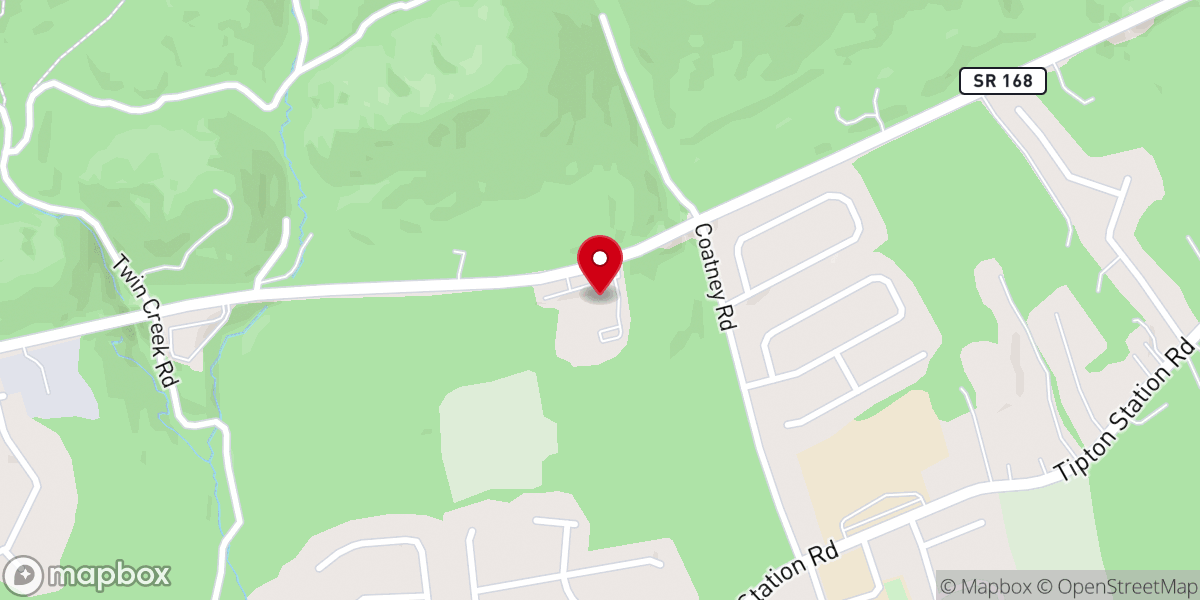Map showing location of Southside Baptist Church