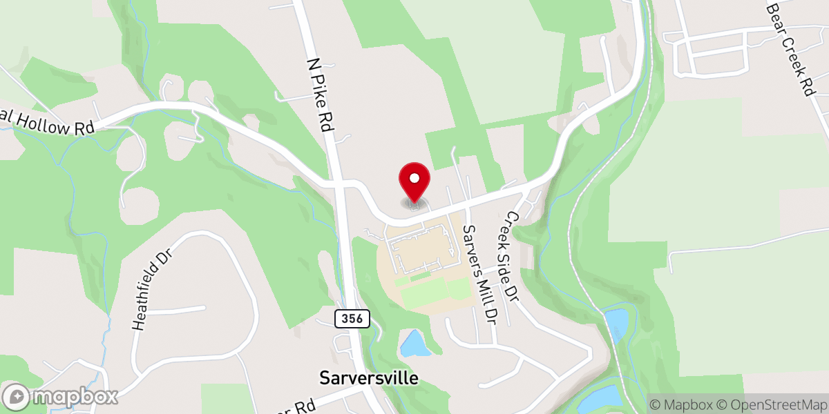 Map showing location of Sarver Free Methodist Church