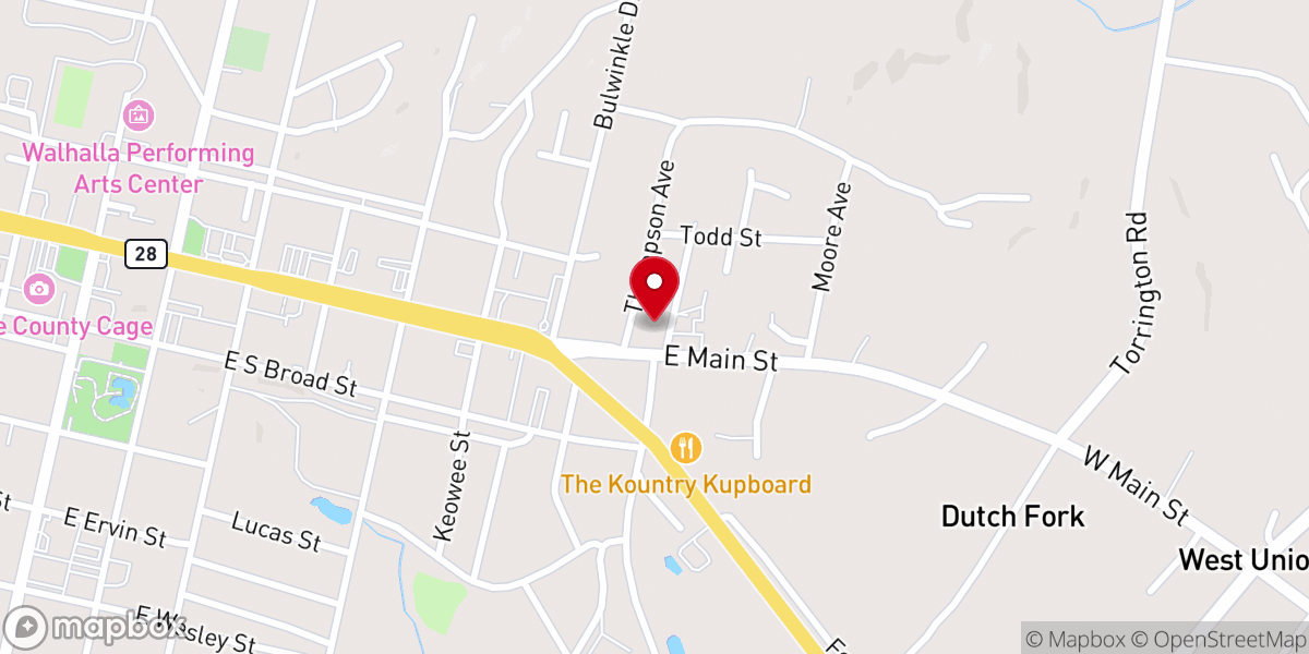 Map showing location of Blue Ridge Church