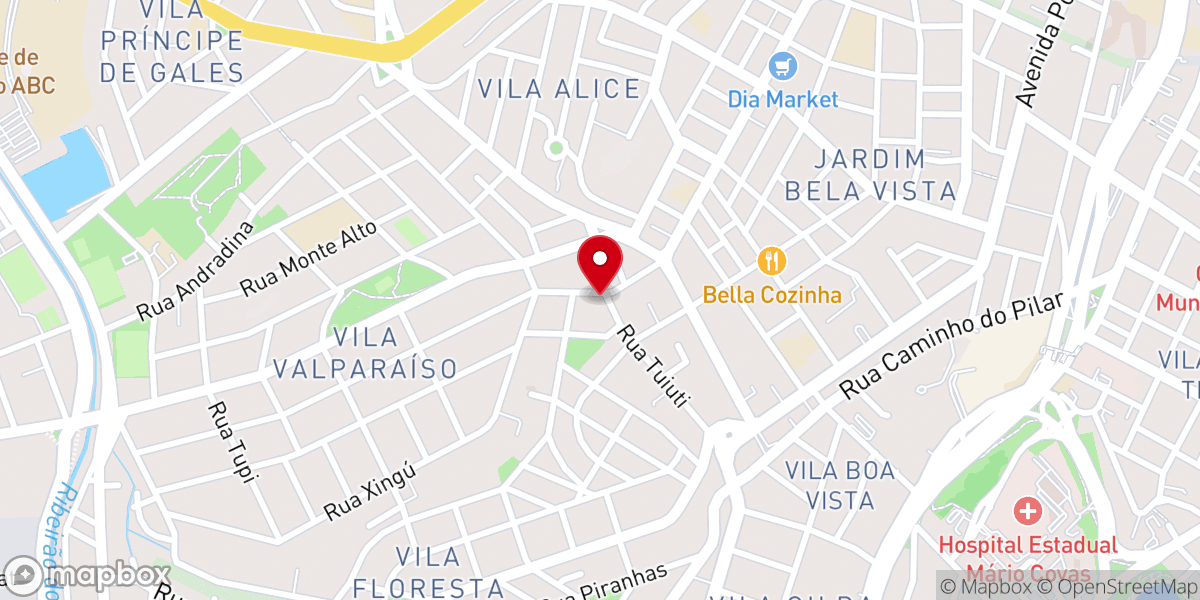 Map showing location of Comunidade Batista em Santo André
