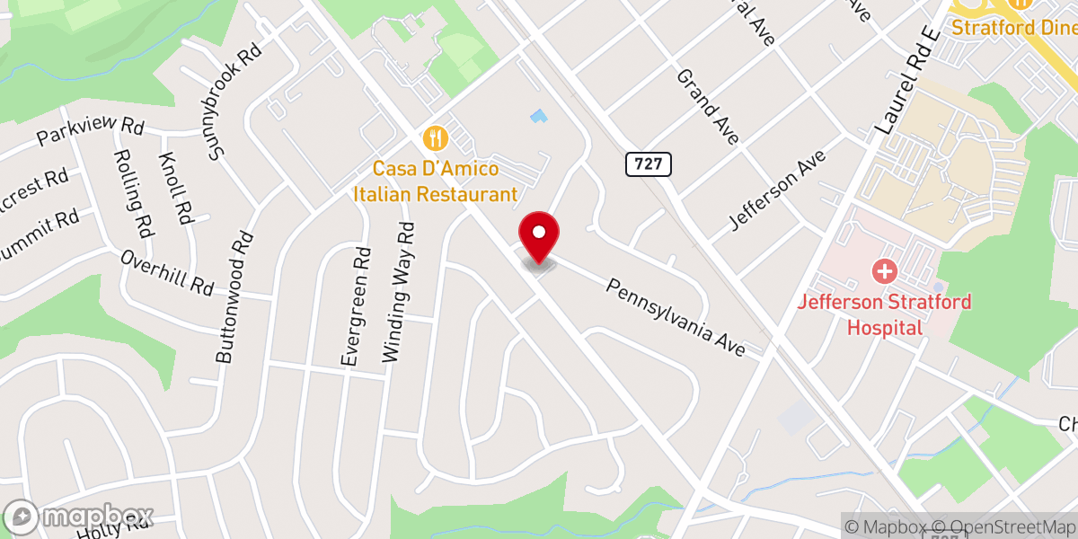 Map showing location of Stratford Presbyterian Church