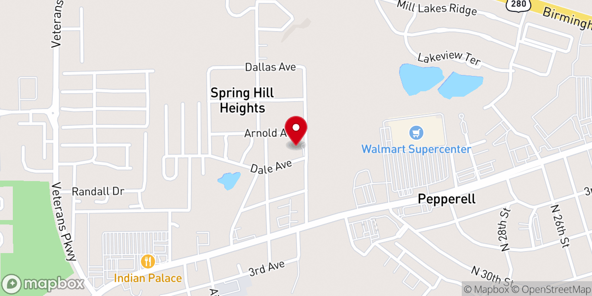 Map showing location of New Spirit Missionary Baptist Church