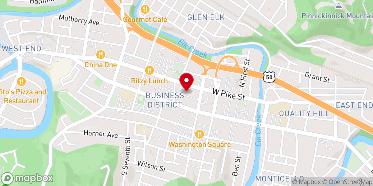 Map showing location of Jackson Square