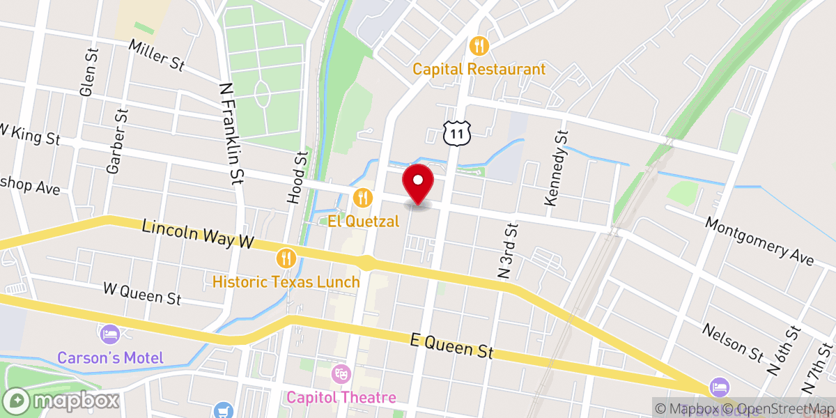 Map showing location of King Street Church