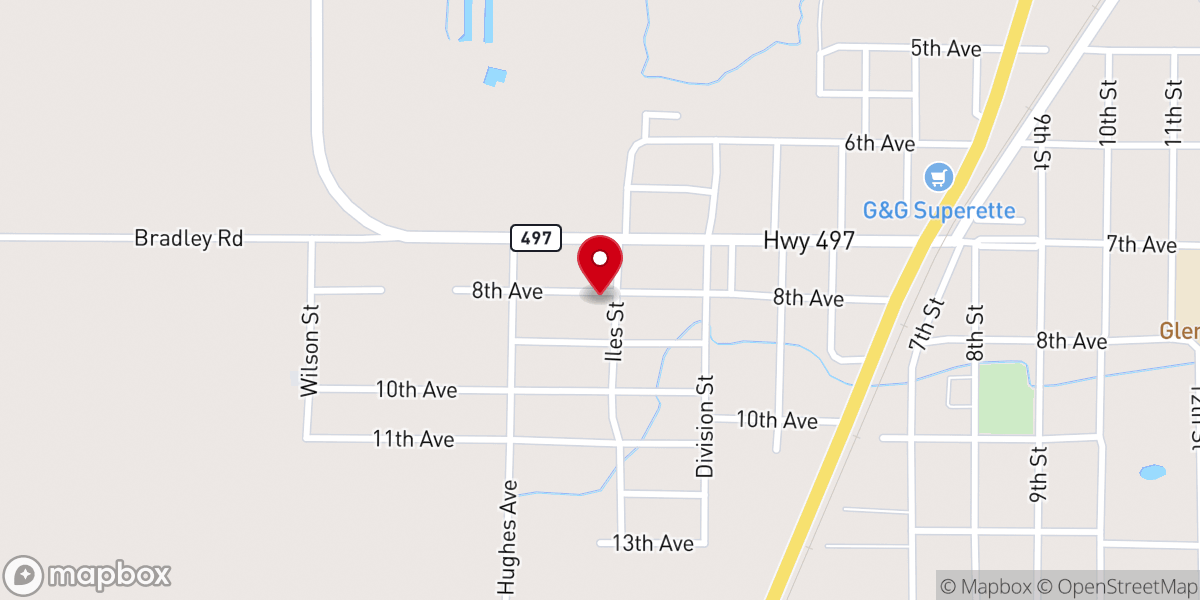 Map showing location of Faith Chapel COGIC