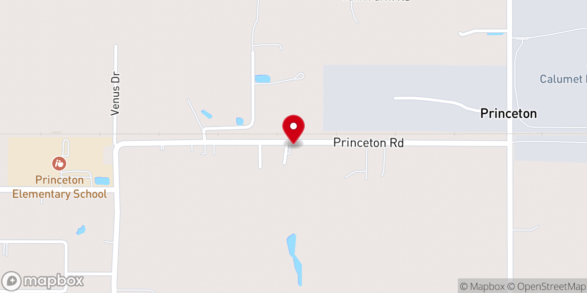 Map showing location of First Baptist Church-Princeton