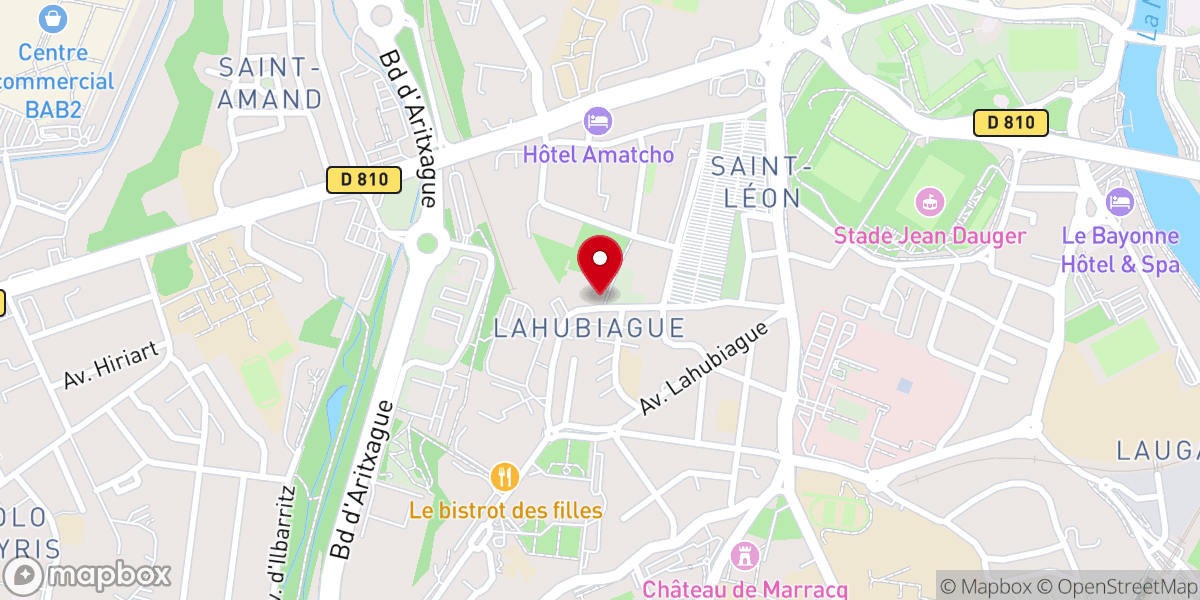 Map showing location of Communauté des Carmélites de Bayonne