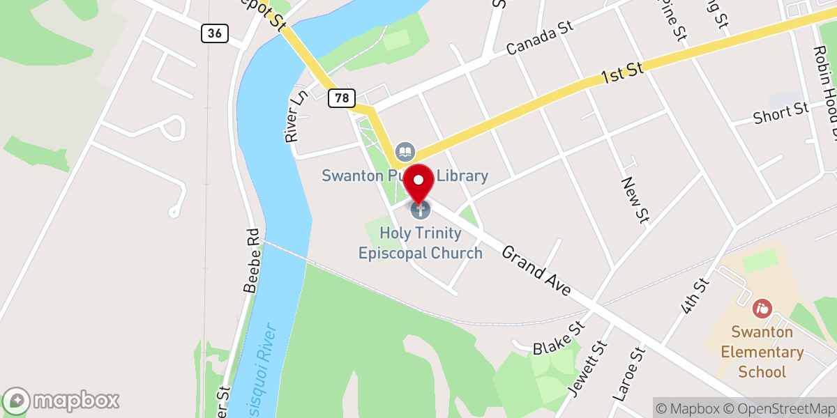 Map showing location of Holy Trinity Episcopal Church