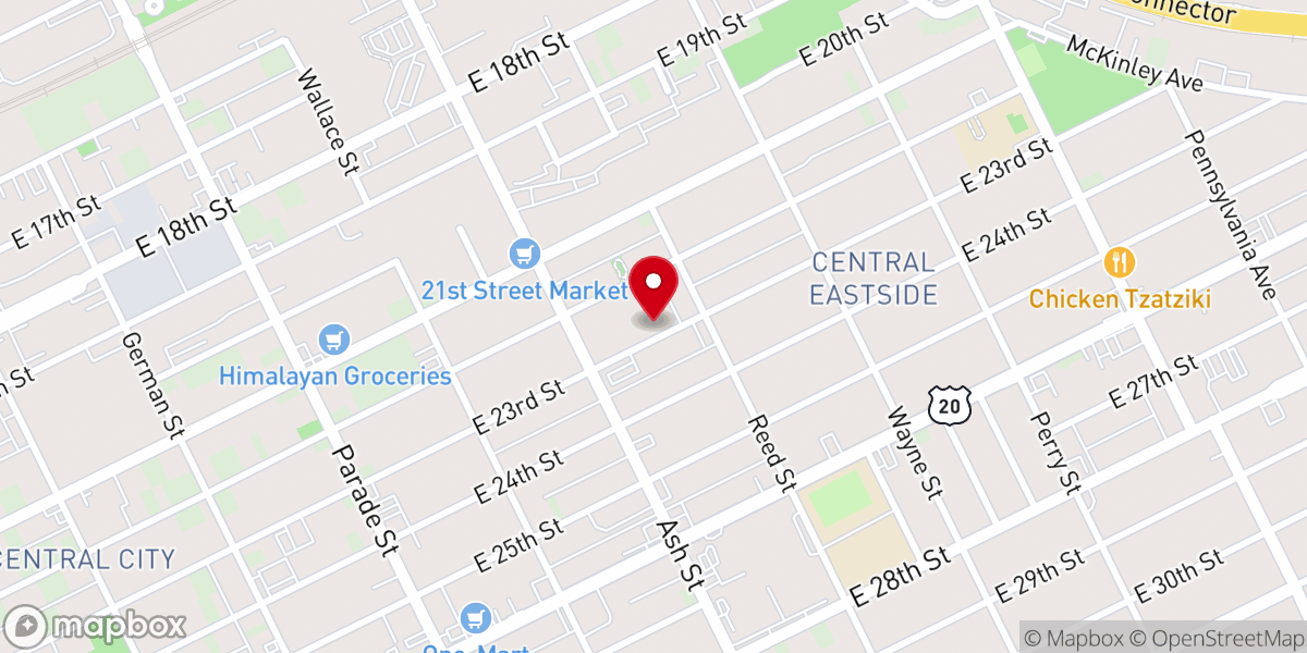 Map showing location of Holy Trinity Social Center