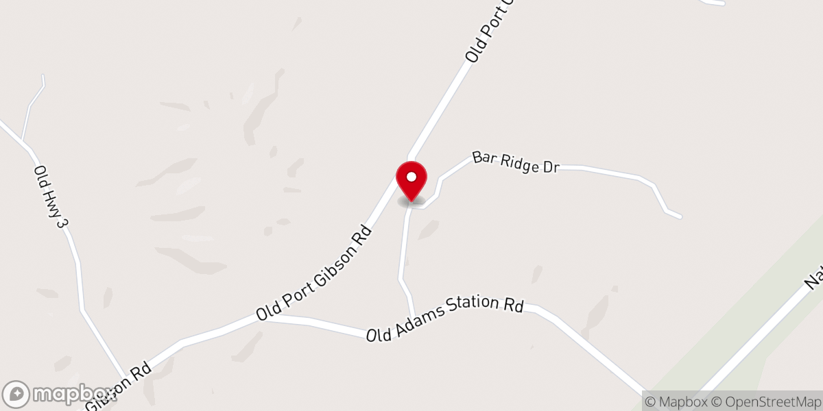 Map showing location of Bar Ridge Church