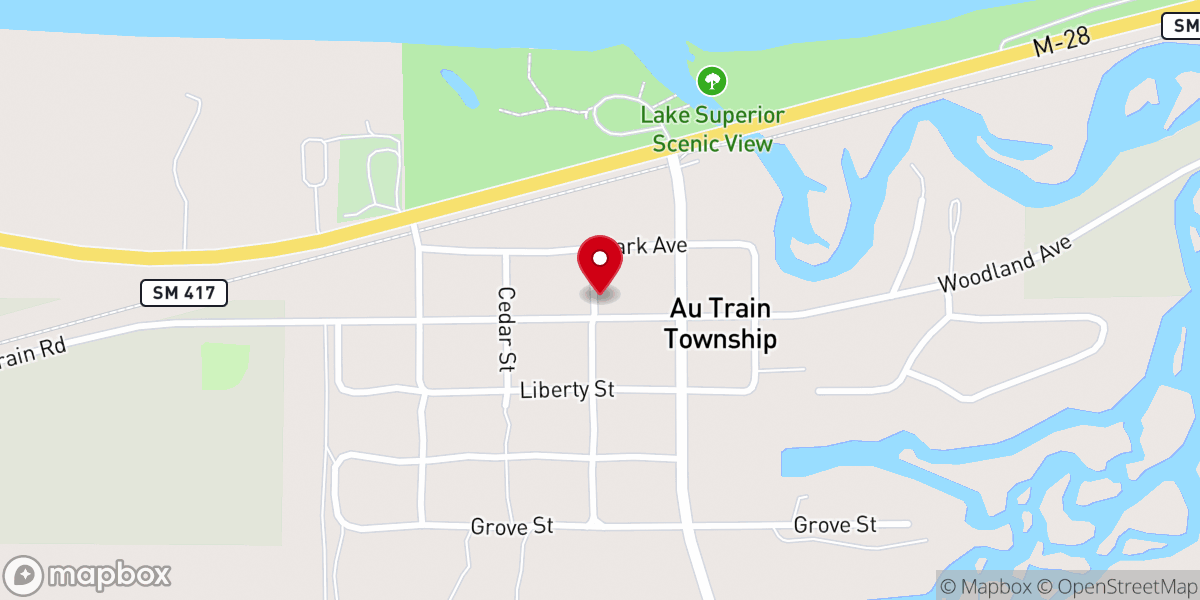 Map showing location of Saint Therese Catholic Mission Church, Au Train
