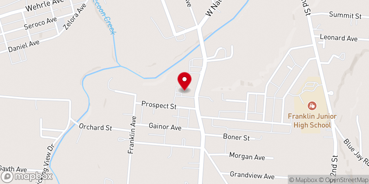 Map showing location of Saint Johns United Church of Christ