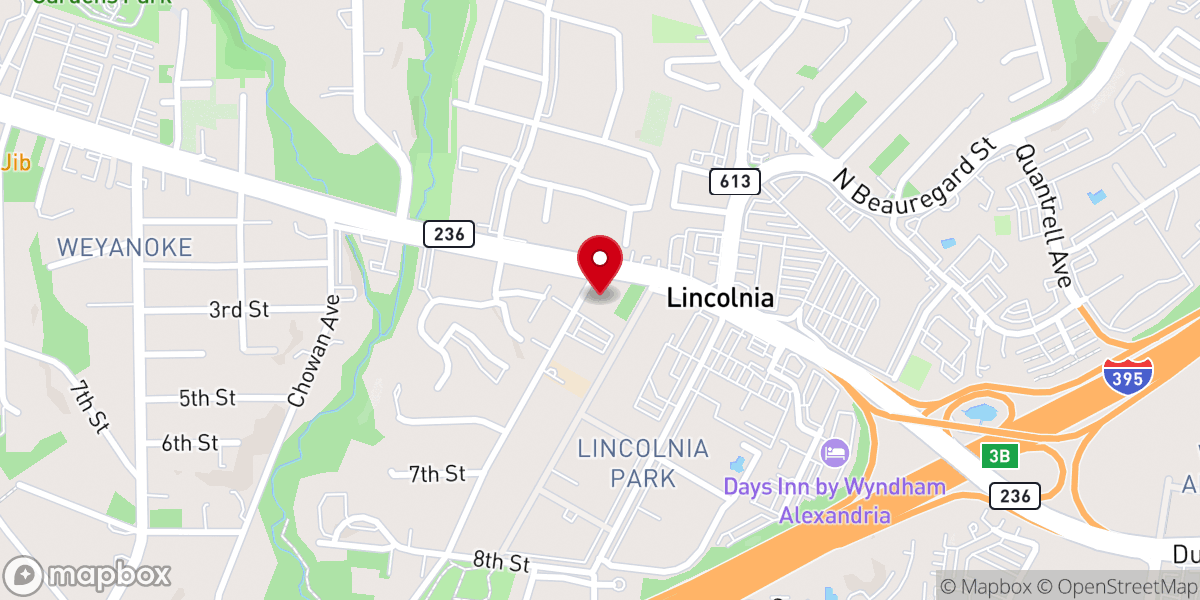 Map showing location of Lincolnia United Methodist Church