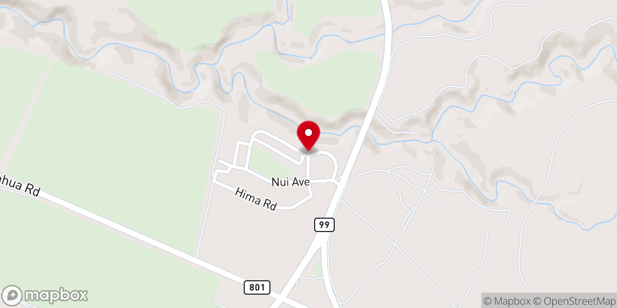 Map showing location of Poamoho Bible Church