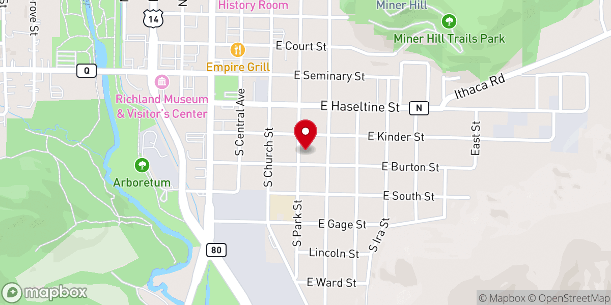 Map showing location of Lutheran Church