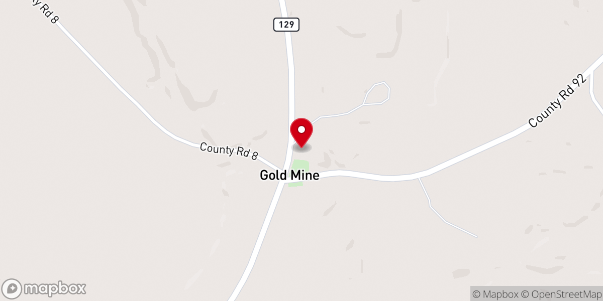 Map showing location of Gold Mine Church of Christ