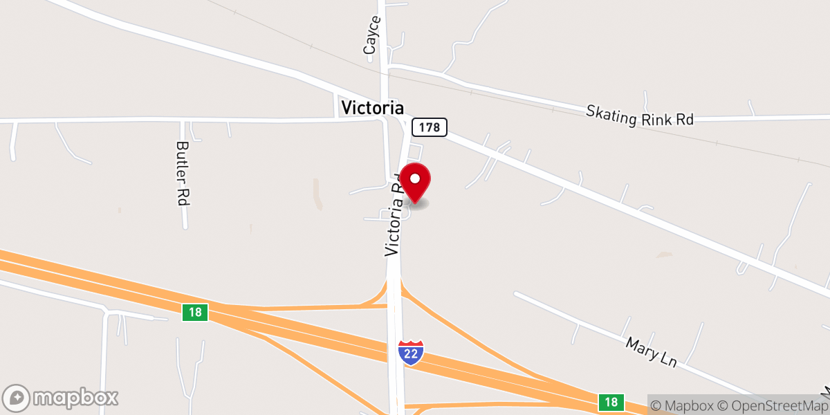 Map showing location of Victoria Community Center
