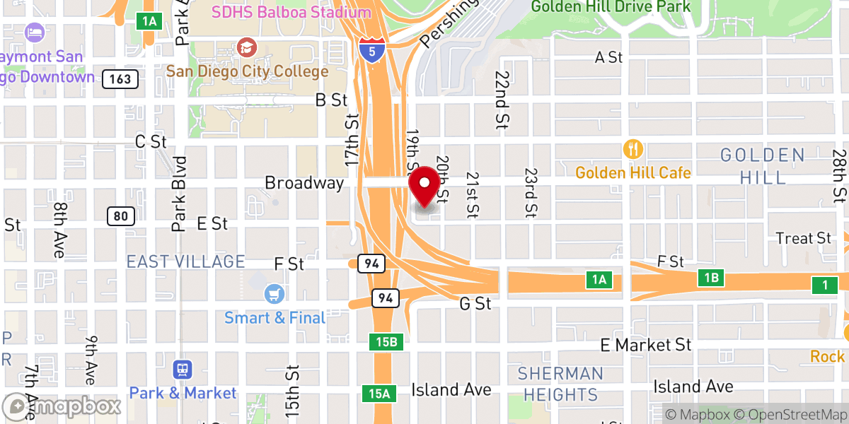 Map showing location of San Diego Japanese Christian Church