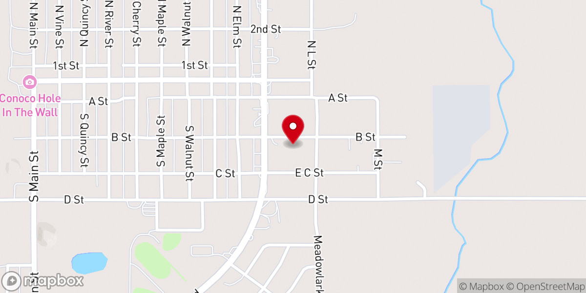 Map showing location of Southeast Baptist Church