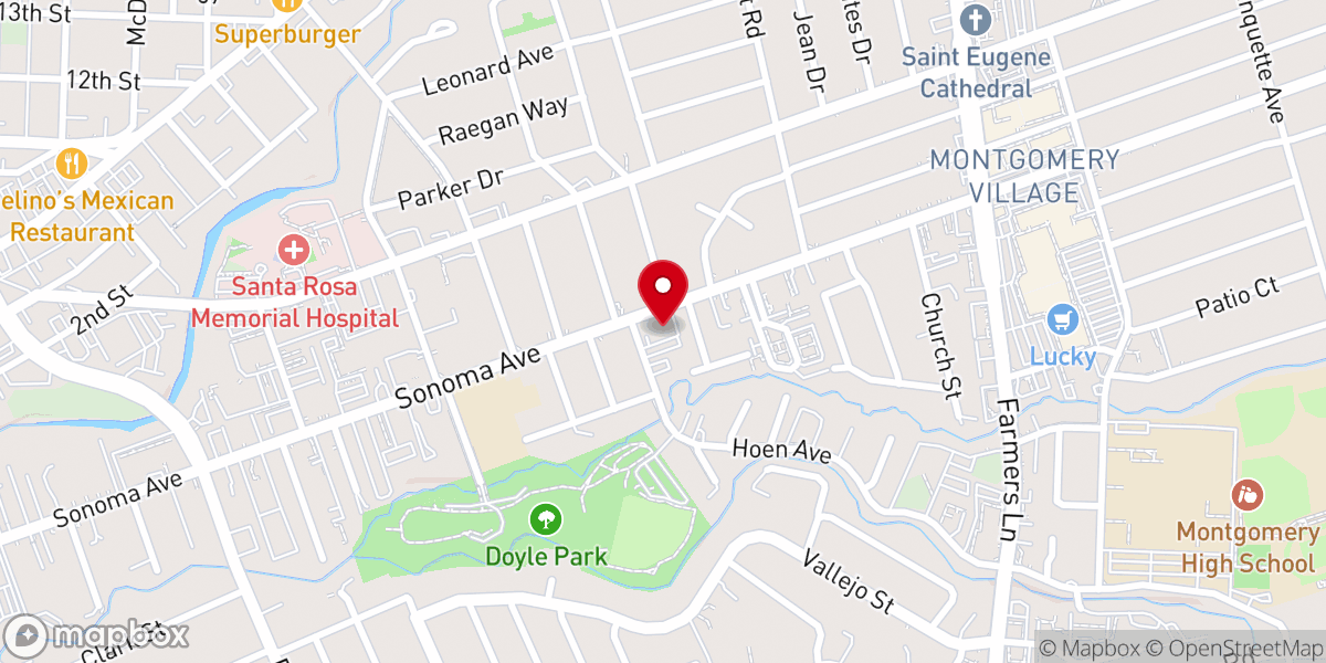 Map showing location of Community Baptist Church of Santa Rosa