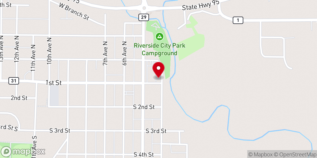 Map showing location of Greater Life Tabernacle