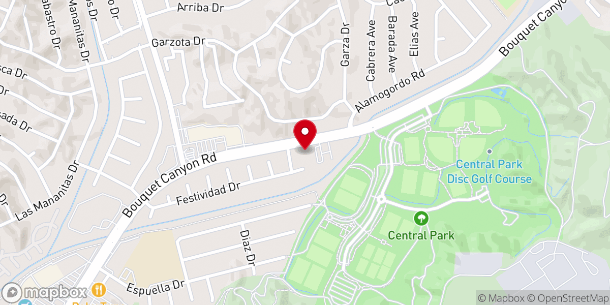 Map showing location of Bouquet Canyon Church