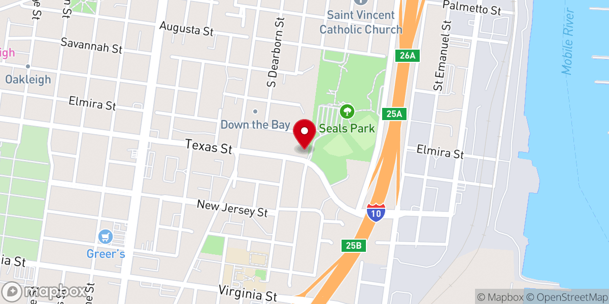 Map showing location of St Luke Baptist Church