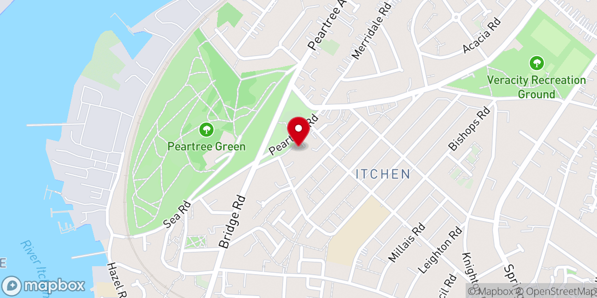 Map showing location of Pear Tree Church Hall