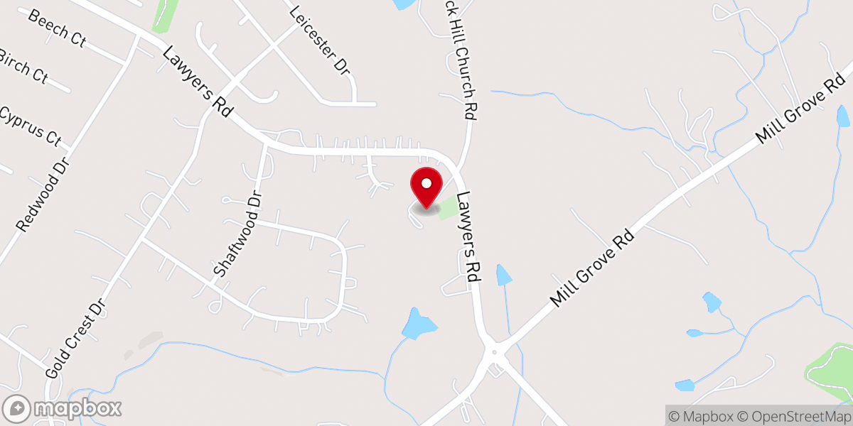 Map showing location of Rock Hill AME Zion Church