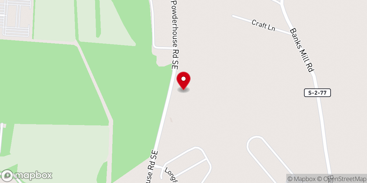 Map showing location of Mount Harris Memorial Baptist Church