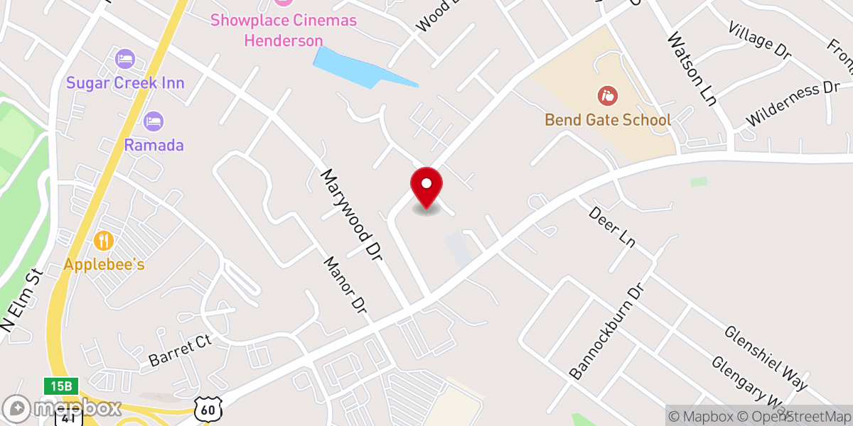 Map showing location of Green Valley Baptist Association