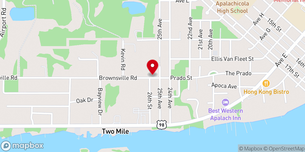 Map showing location of First Assembly of God