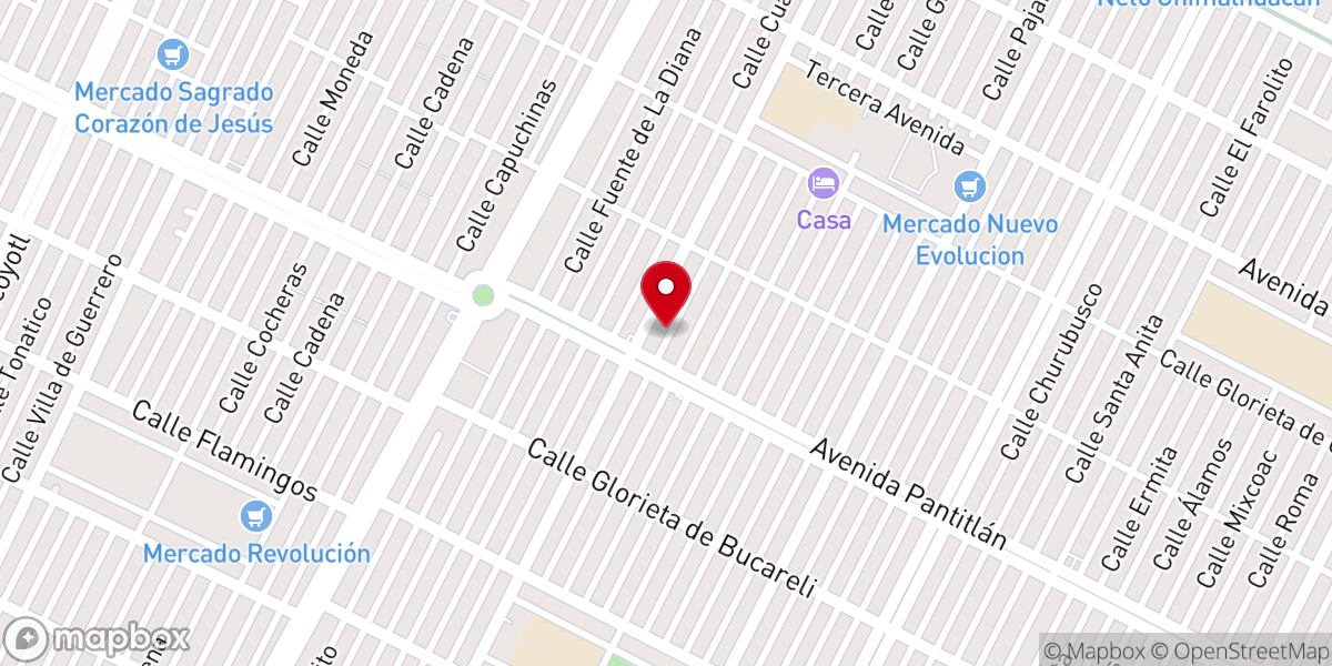 Map showing location of Templo Evangélico Filadelfia MIEPI
