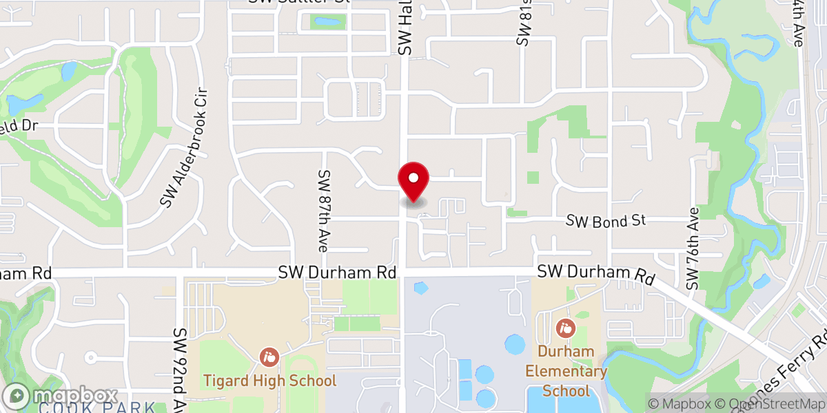Map showing location of Tigard Community Friends Church
