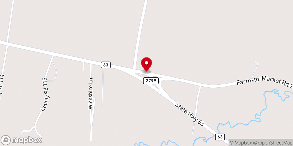 Map showing location of Bishop Chapel Baptist Church