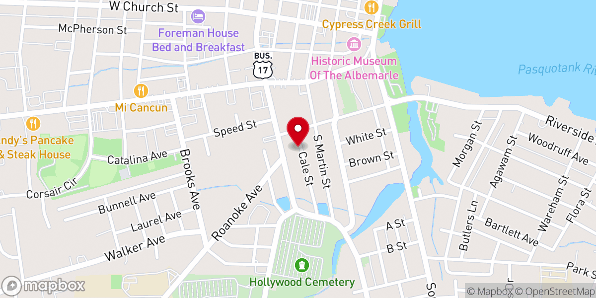 Map showing location of Cathedral of Faith Outreach Church