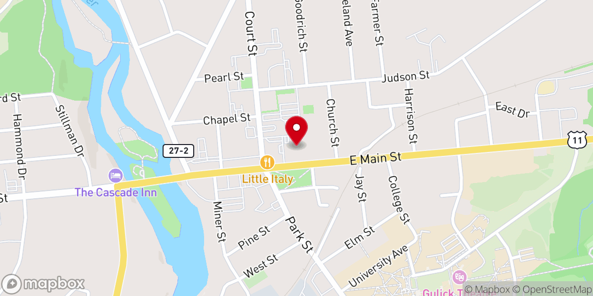 Map showing location of Unitarian Universalist Church
