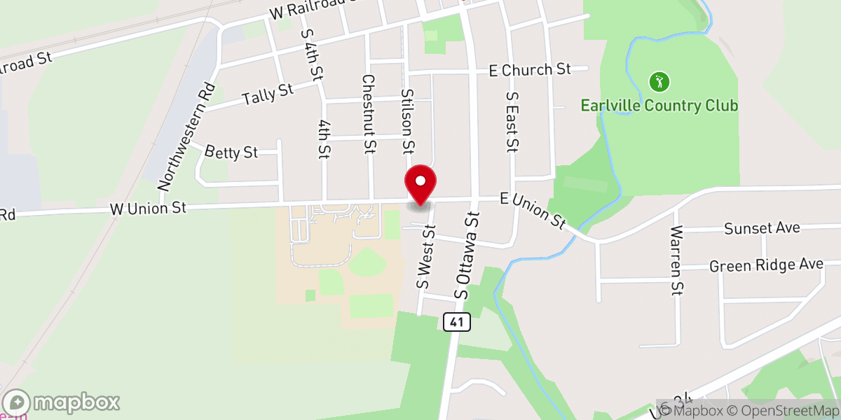 Map showing location of St Theresa's Catholic Church