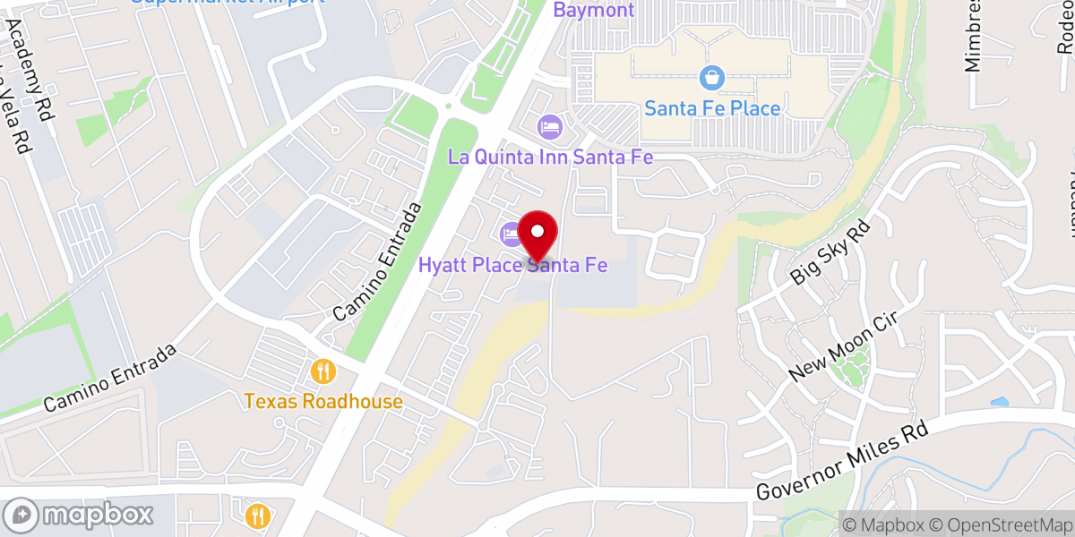 Map showing location of Revival Center of Santa Fe