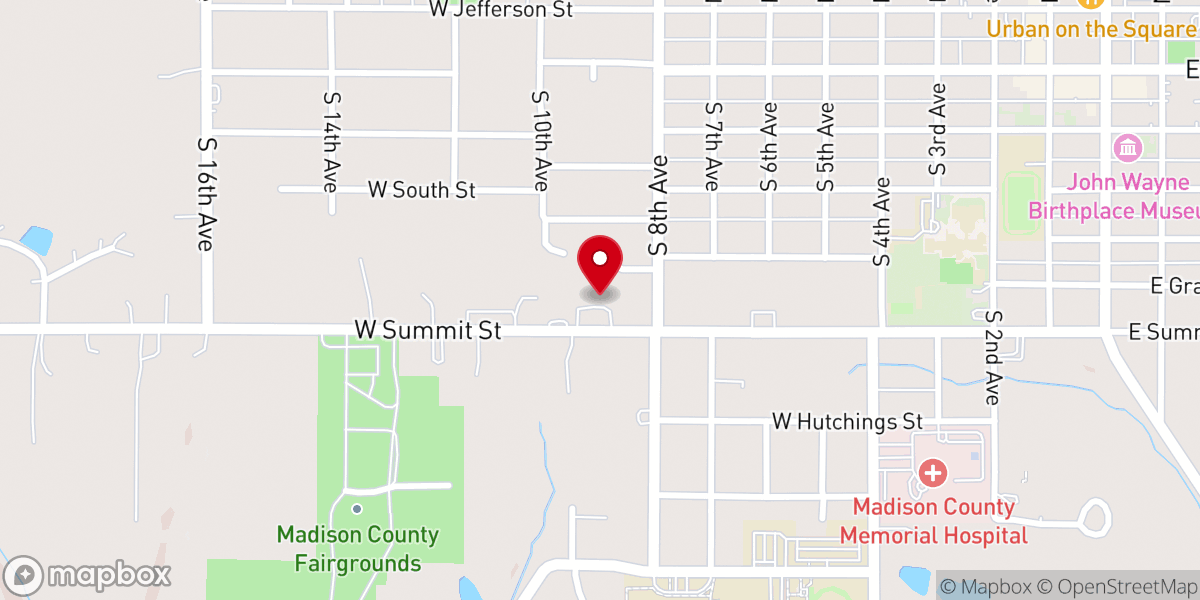 Map showing location of Winterset Seventh-Day Adventist Church
