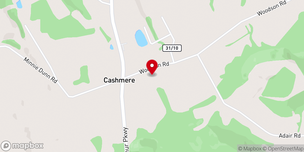 Map showing location of Cashmere Methodist Church