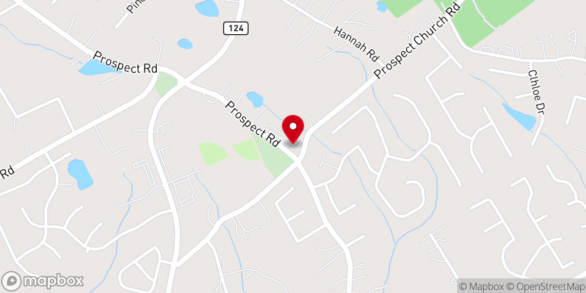 Map showing location of Prospect United Methodist Church