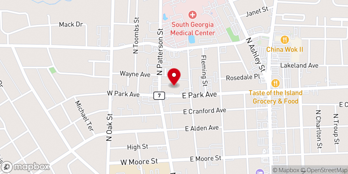 Map showing location of Park Avenue United Methodist Church