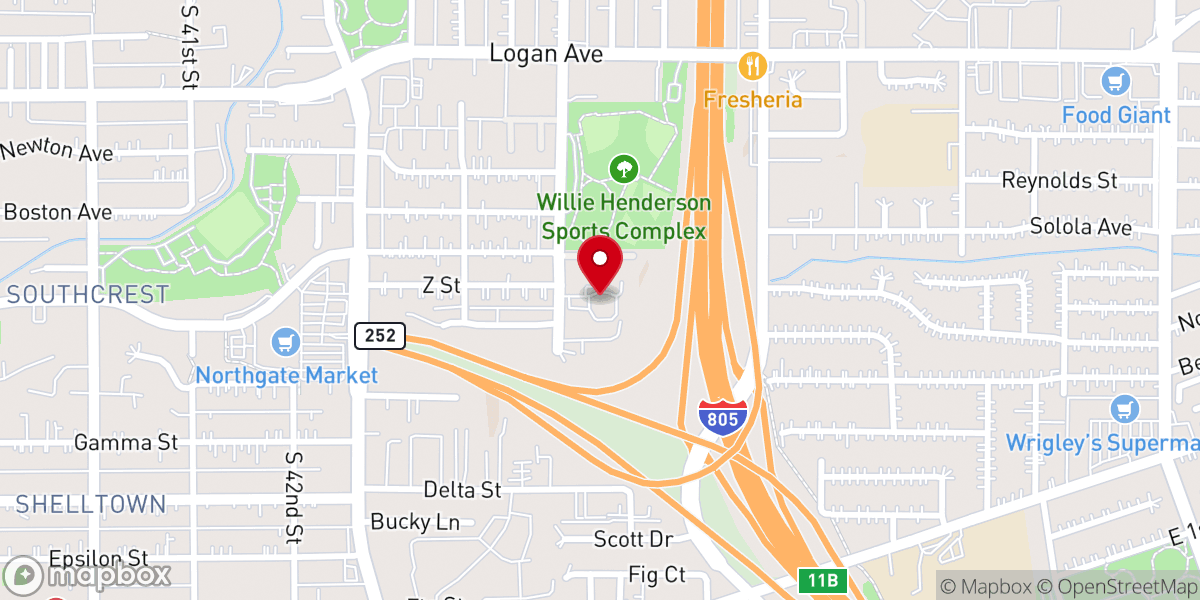 Map showing location of First Samoan Congregational Christian Church San Diego