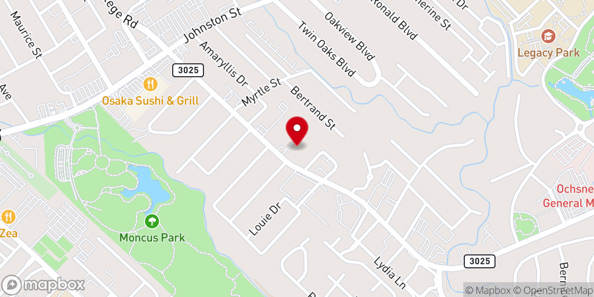 Map showing location of Alfa & Omega Church