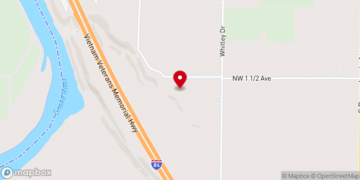 Map showing location of Valley Christian Church